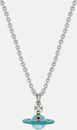 Vivienne Westwood Man. Petite Original Orb Pendant Necklace Platinum-white-crystal-light-blue Platinum-white-crystal-light-blue Men