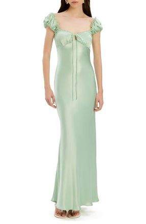Bardot Stasia Satin Slipdress in Pistachio at Nordstrom, Size 12