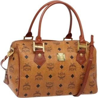 MCM Pre-owned Handbags, female, Brown, Size: ONE SIZE Pre-owned Boston Bag