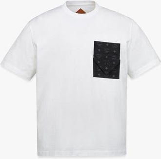 MCM Monogram Patch Pocket T-Shirt in Organic Cotton in Black & White at Nordstrom, Size X-Large