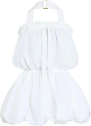 Patou Party Dresses, female, White, Size: XS Drawstring Halterneck Dress