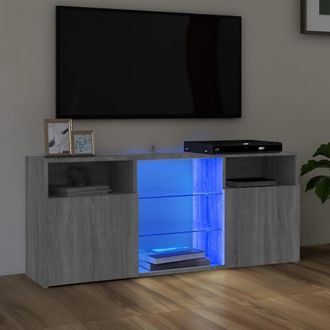 Berkfield Home TV Cabinet with LED Lights Grey Sonoma 120x30x50 cm | Size: 120 x 30 x 50 cm
