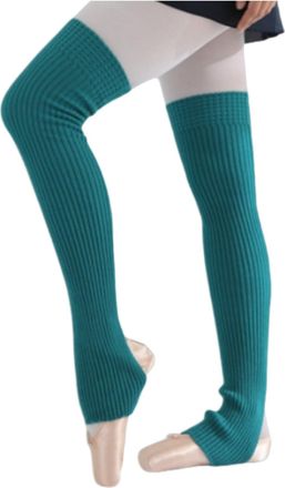 Generic Womens Ribbed Over-Knee Leg Warmers, Thigh High 29.5 Inch Long Knitted Stirrup Leg Warmers Yoga 80s Party Dance Ballet (Green)