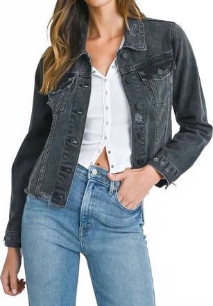 Just USA Vintage Distressed Jacket In Washed Black