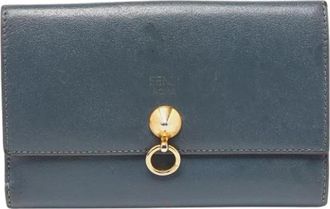 Fendi Tweedehands leren portemonnees - Dames - Vintage Accessoires - Grijs - ONE Size - Leer - Vintage