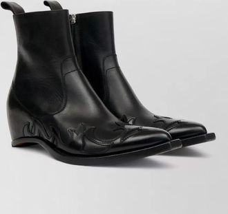 Maison Margiela leather flame appliqu&eacute; ankle boots