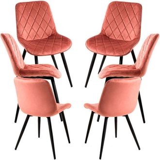 Regalos Miguel Regalos Miguel - Packs Sillas Comedor - Pack 6 Sillas Min Terciopelo - Rosa