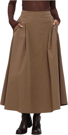 Minus Msrosea Midi Rok - Dames - Midirokken - Bruin - M - Rokken