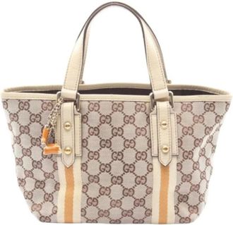 Gucci Pre-owned Handbags, female, Beige, Size: ONE SIZE Pre-owned Vintage GG Canvas Tote Bag
