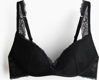 H&M B&uuml;gelloser Push-up-BH mit Spitze - Schwarz