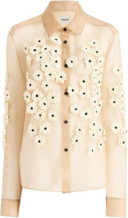 Khaite Argo Floral-embellished Shirt