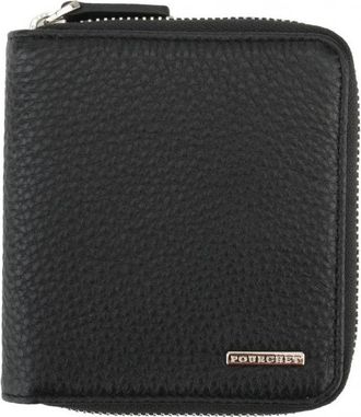 Pourchet Chris Zip Wallet - Heren - Portefeuilles - Zwart - ONE Size - Leer - Accessoires