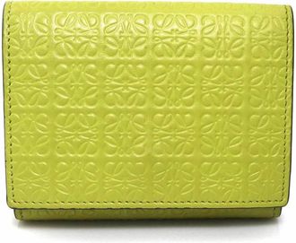 Loewe Green Yellow Leather Wallet (Tri-Fold) (Pre-Owned)