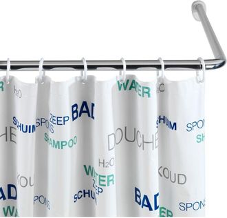 WENKO Asta per Doccia Angolare Universale, asta doccia angolare, lunghezza adattabile con 3 possibilit&agrave; di combinazione, da forare, materiale di fissaggio