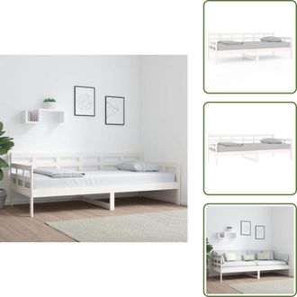 vidaXL The Living Store Dormeuse Bianca in Legno Massello di Pino 90x200 cm - Divano letto