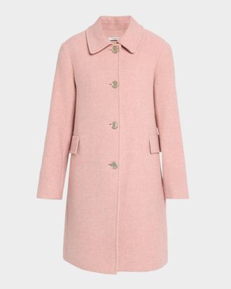 Fleurette Textured Wool-Blend Straight Coat