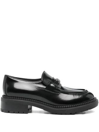 Casadei metal detail loafers - Black