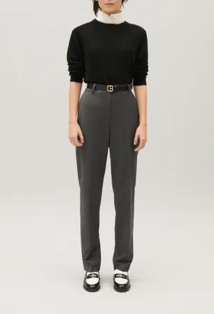 Claudie Pierlot Pantalon tailleur gris chin&eacute;