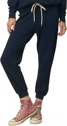The Great. Cropped Pull-On Sweatpants In True Navy