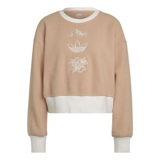 adidas (WMNS) adidas Graphic Polar Fleece Sweatshirt Asia Sizing Beige HM1607