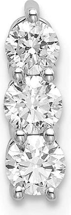 Diamond2Deal 14K White Gold Lab Grown Diamond 3-stone Pendant (0.34ct, VS, G-H)