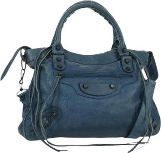 Balenciaga Pre-owned Vintage Handtas - Dames - Vintage Handtas - Blauw - ONE Size - Leer - Vintage