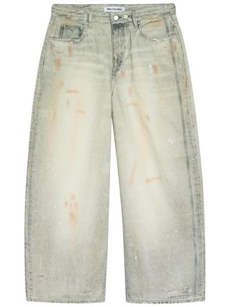 Won Hundred Lyon Painted-effect Wide-leg Denim Jeans - Light Blue - 28 (W28 / XS)