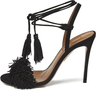 Aquazzura Sandali Wild Thing con frange - Nero