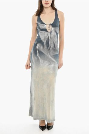 Diesel Maxi Dress M-IDELLE Ribbed Metallic Effect size Xxs