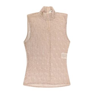 Fendi Dames, Tops, Beige, Maat: M Polyamide