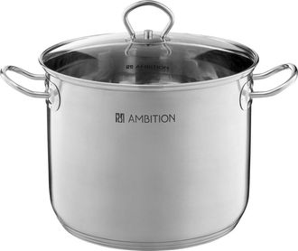 Ambition Ambition Olla Acero Inoxidable 28 Cm Con Tapa De Vidrio Templado