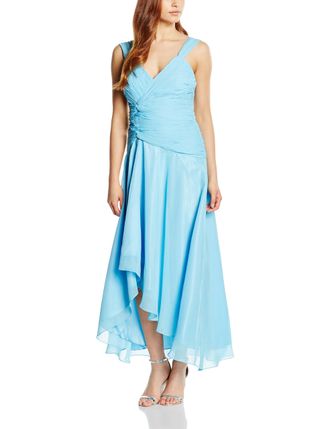 Astrapahl Womens co6021ap Knee-Length Plain Cocktail Sleeveless Dress, Blue (Light Blue), 14 (Manufacturer Size: 38)