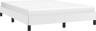 vidaXL Estructura De Cama Sin Colch&oacute;n Cuero Sint&eacute;tico Blanco 140x200cm Vidaxl