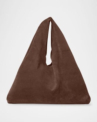 The Row Small Bindle Top-Handle Bag in Plush Suede