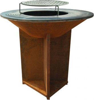 Purline Barbacoa Con Placa De Acero De 100 Cm Marron