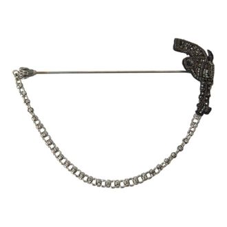 Dolce & Gabbana Revolver Gun Lapel Pin - Heren - Broches - Zwart - ONE Size - Accessoires