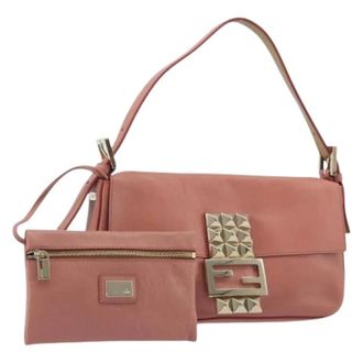 Fendi Pre-owned Vintage Schoudertas - Dames - Pre-owned - Roze - Maat: ONE Size Leer
