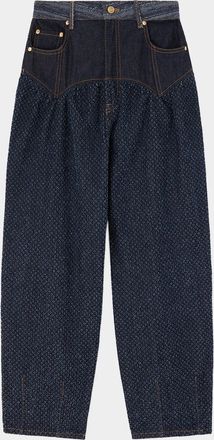 Ganni Patchwork Denim Corset Balloon Jeans