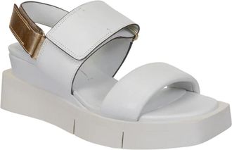 Naked Feet Womens Paradox Open Toe Wedge Sandals In White Multi