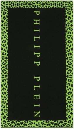 Philipp Plein Home, unisex, Zwart, ONE Size, LEO Strandlaken