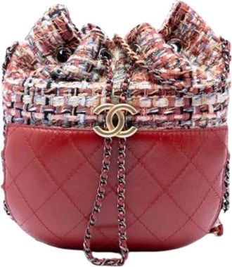 Chanel Pre-owned Gabrielle Bucket Bag - Dames - Vintage Tas - Rood - ONE Size - Leer - Vintage