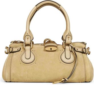 Chlo&eacute; Paddington Suede Shoulder Bag - Dames - Handtassen - Beige - ONE Size - Leer - Tassen