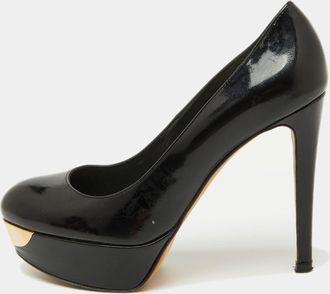 Stuart Weitzman Black Patent Leather Platform Pumps