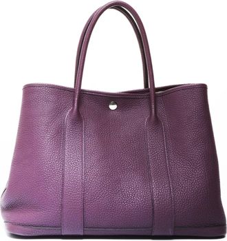 Herm&egrave;s Garden Purple Togo Leather Tote Bag (Pre-Owned)