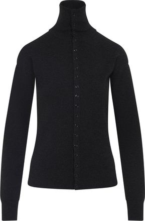Christophe Lemaire Grey Buttoned Fitted Wool Cardigan-Donna