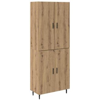 vidaXL Aparador Alto 2 Pcs Roble Artesanal Vidaxl