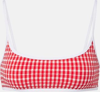 JADE Swim Muse Scoop gingham bikini top