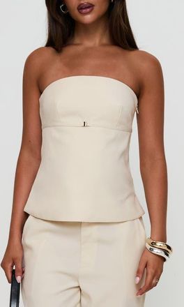 Princess Polly Irresistible Strapless Top in Cream at Nordstrom, Size 10