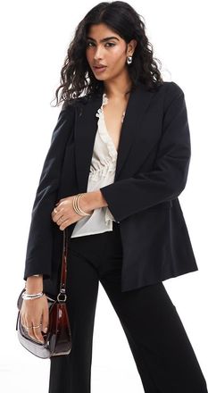 Miss Selfridge relaxed fit essential blazer in black