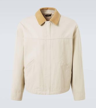 Tom Ford Suede-trimmed cotton canvas jacket